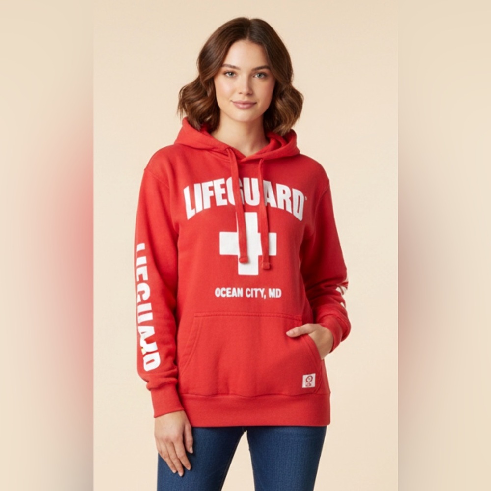 Red Lifeguard official  Hoodie size S
